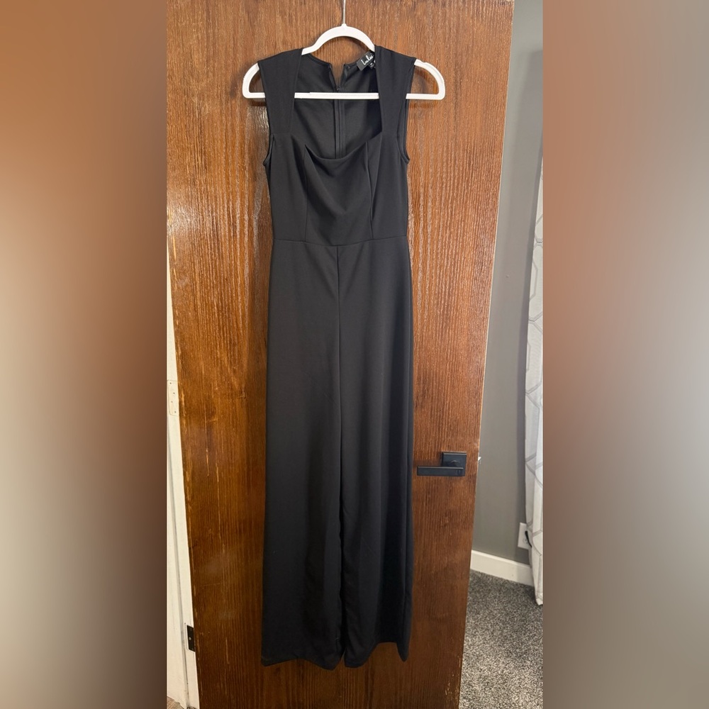 Lulu's Black Sleeveless Wide-Leg Jumpsuit